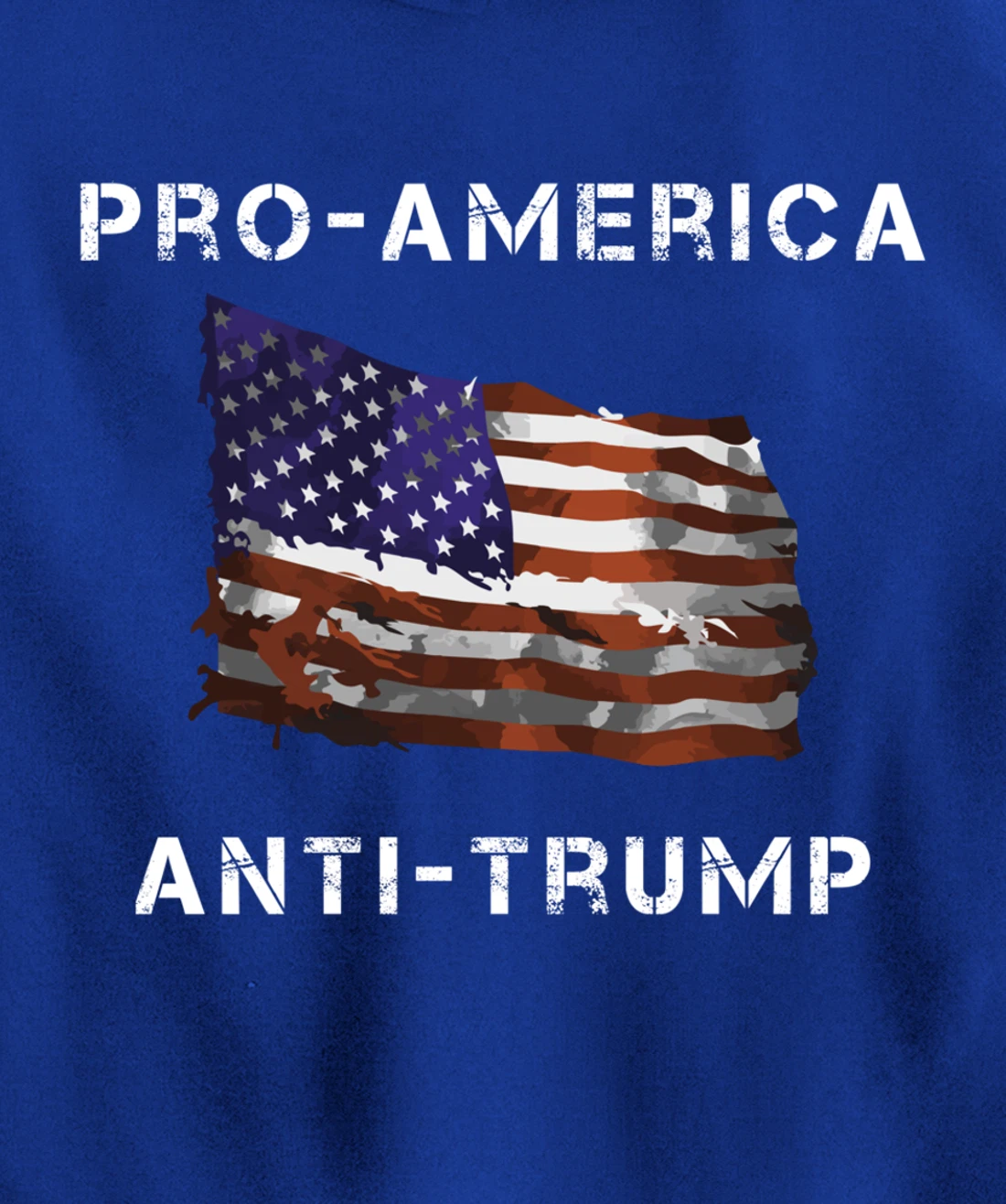 Pro-America Anti-Trump American USA Flag Pullover Hoodie