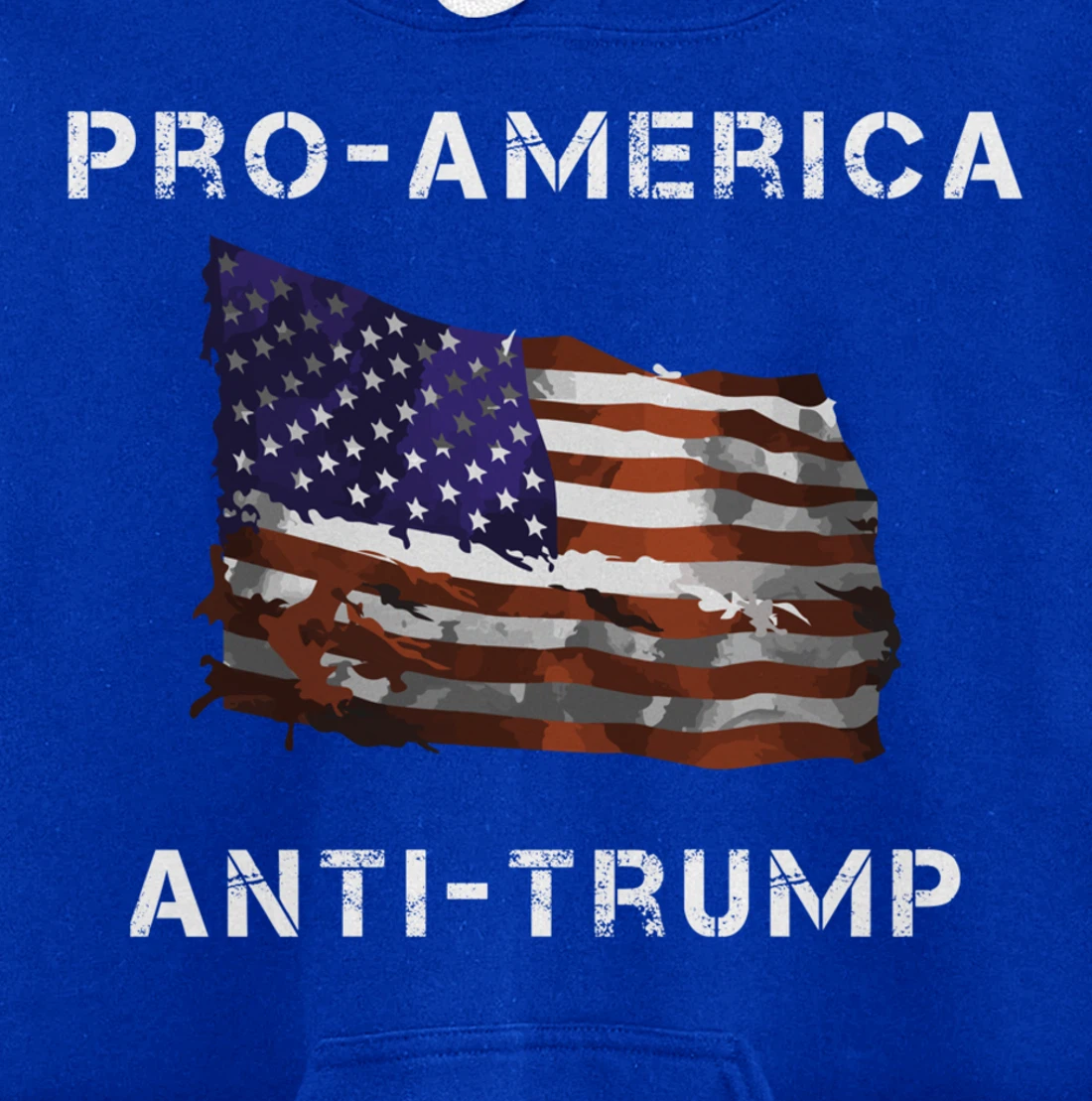 Pro-America Anti-Trump American USA Flag Pullover Hoodie
