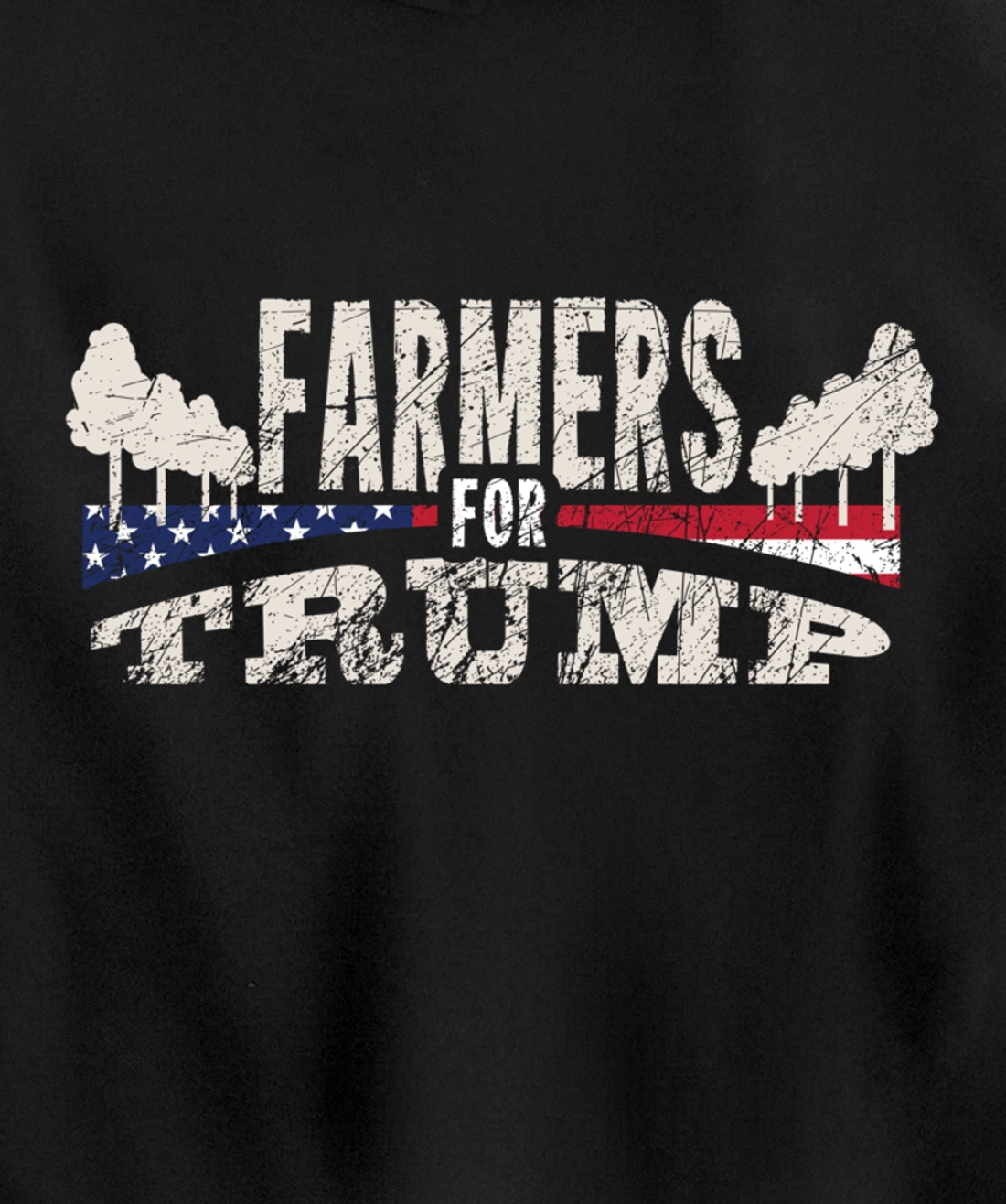 Pride USA Flag Reelection Donald Trump Farming & Farmer Pullover Hoodie