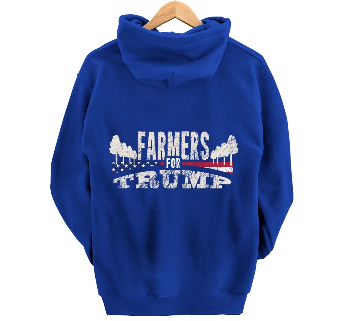 Pride USA Flag Reelection Donald Trump Farming & Farmer Pullover Hoodie
