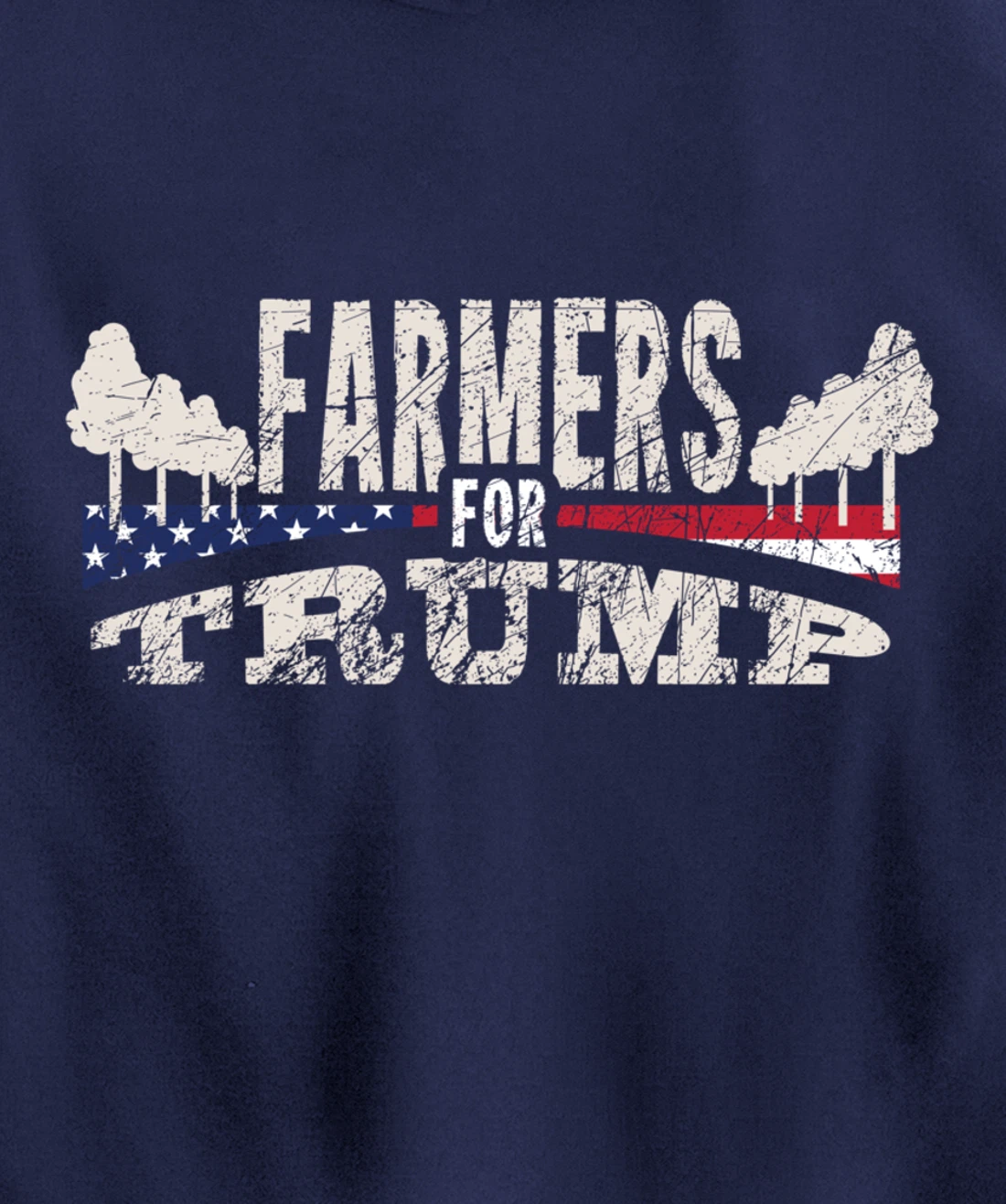 Pride USA Flag Reelection Donald Trump Farming & Farmer Pullover Hoodie