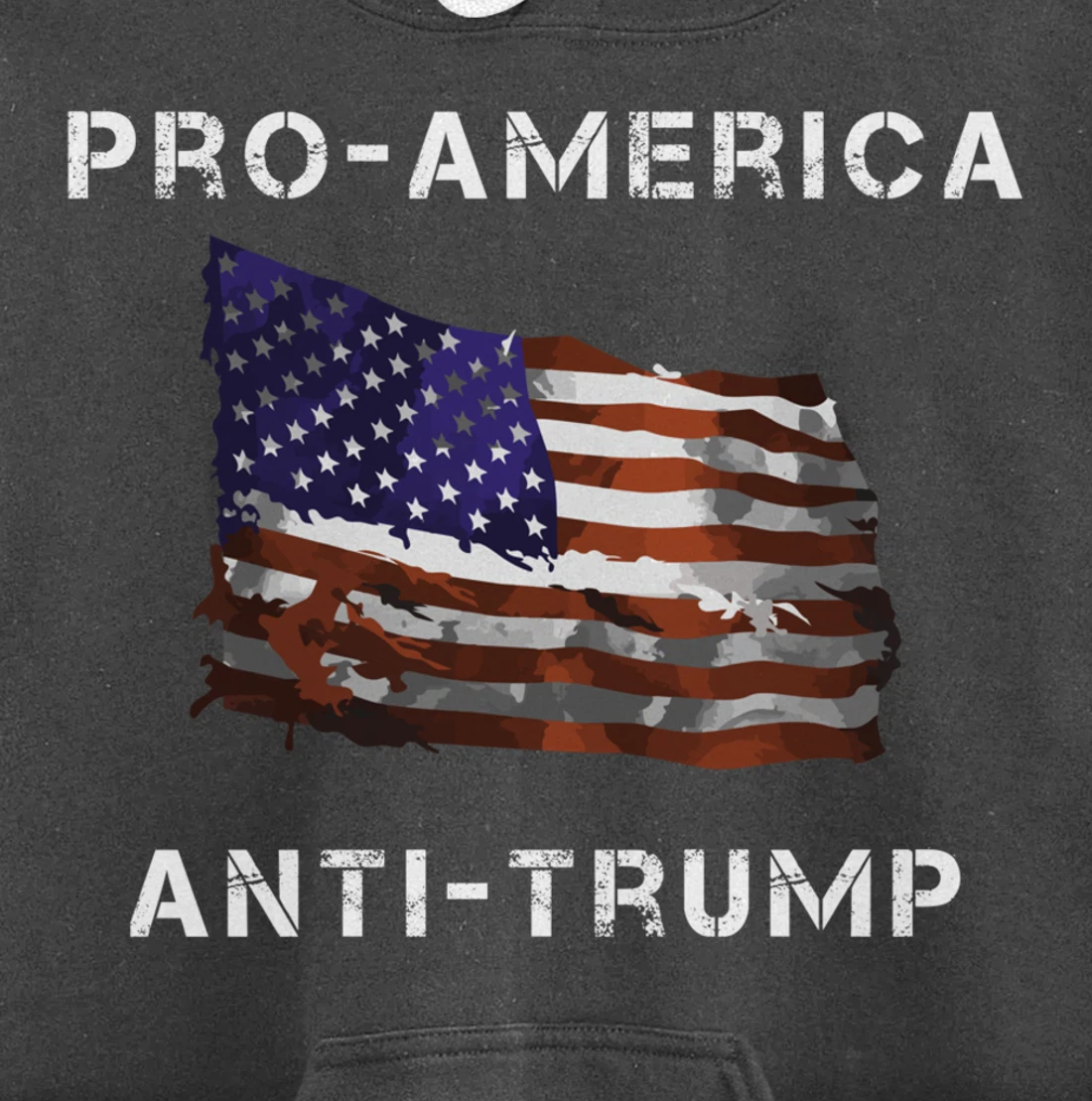 Pro-America Anti-Trump American USA Flag Pullover Hoodie