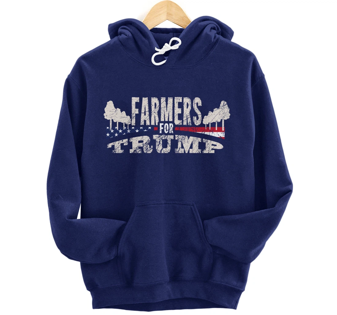 Pride USA Flag Reelection Donald Trump Farming & Farmer Pullover Hoodie