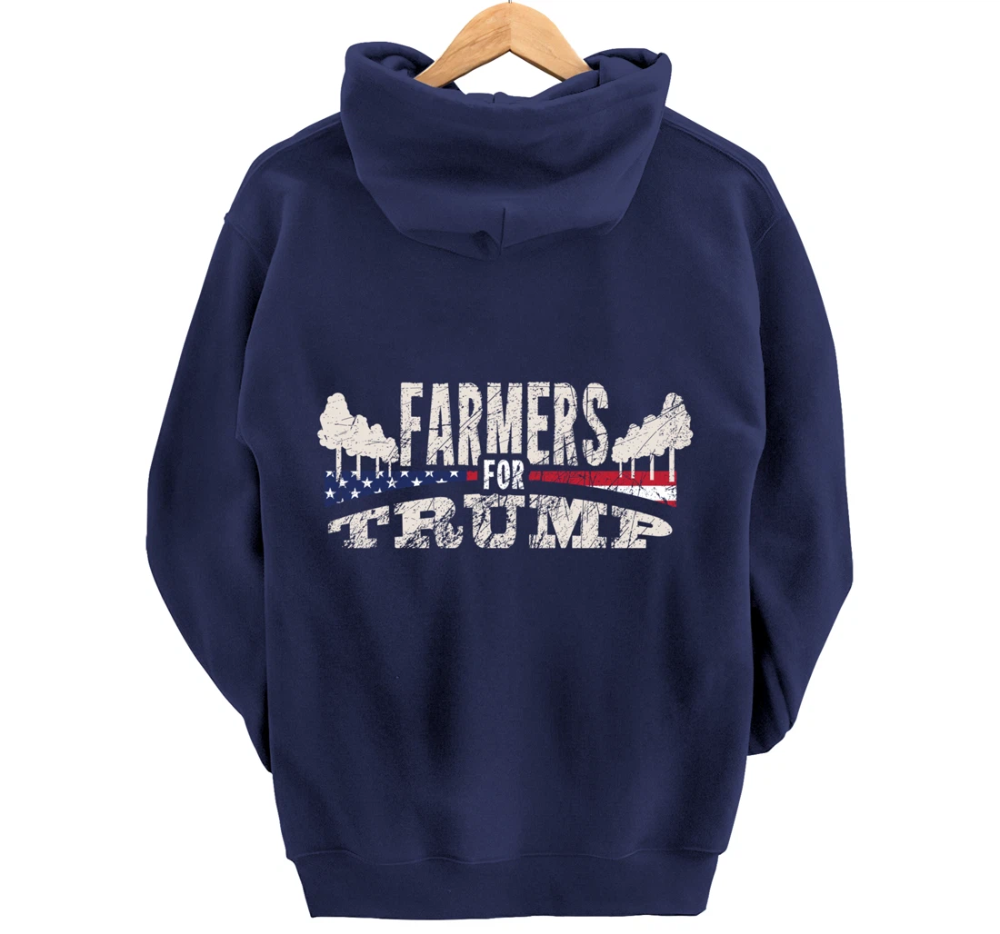 Pride USA Flag Reelection Donald Trump Farming & Farmer Pullover Hoodie