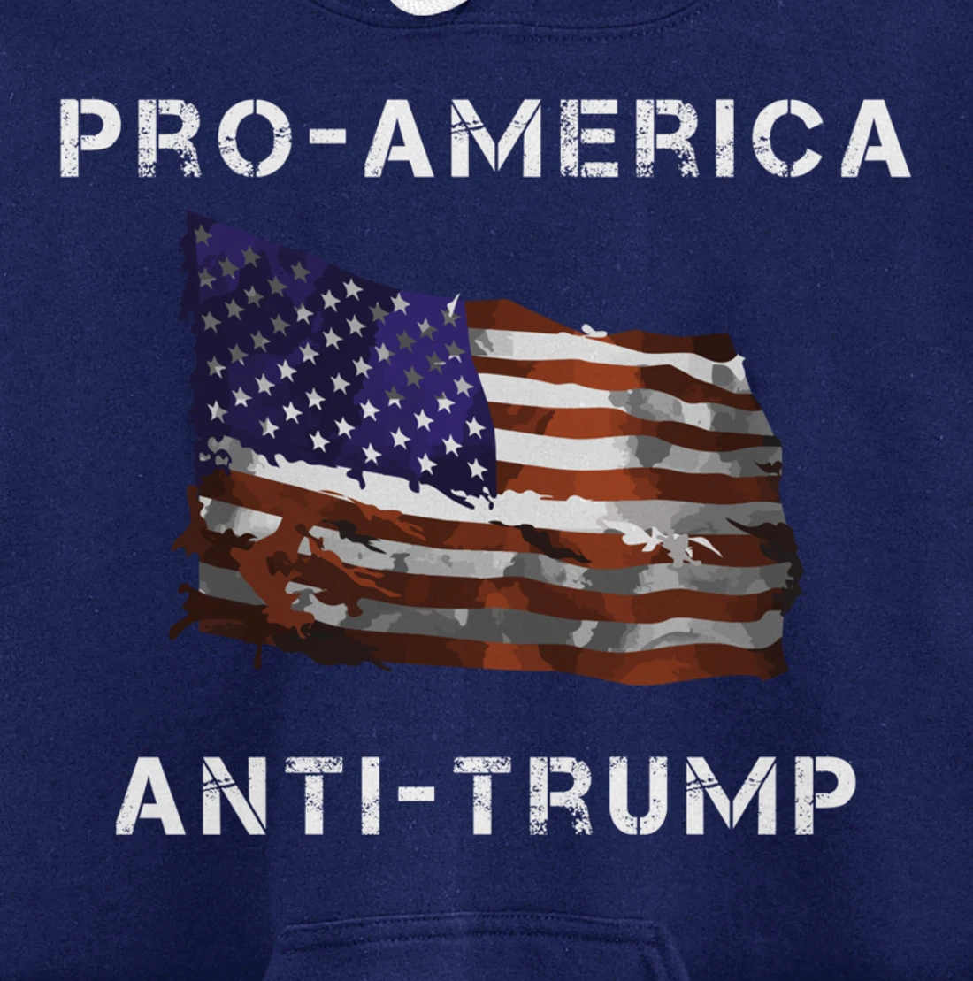 Pro-America Anti-Trump American USA Flag Pullover Hoodie