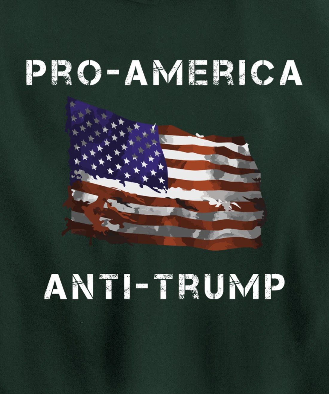 Pro-America Anti-Trump American USA Flag Pullover Hoodie