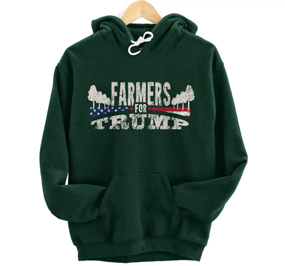 Pride USA Flag Reelection Donald Trump Farming & Farmer Pullover Hoodie
