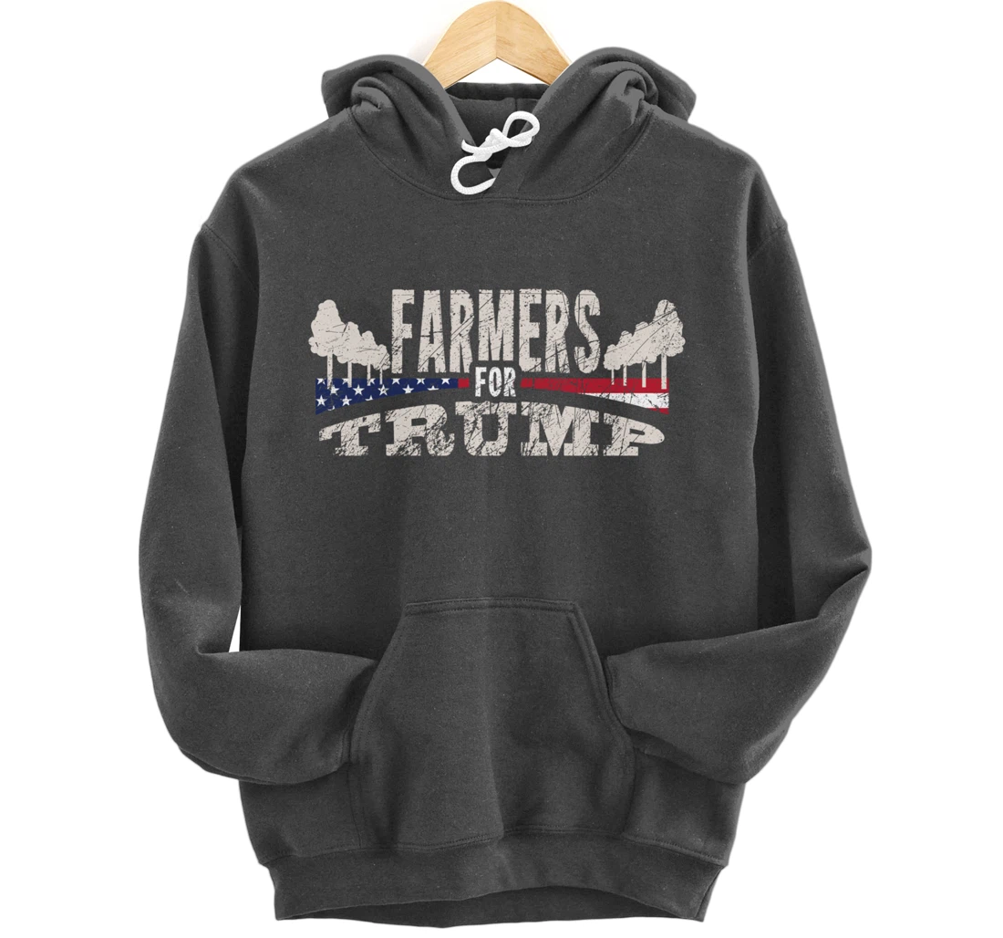 Pride USA Flag Reelection Donald Trump Farming & Farmer Pullover Hoodie