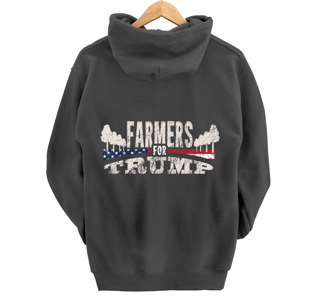 Pride USA Flag Reelection Donald Trump Farming & Farmer Pullover Hoodie