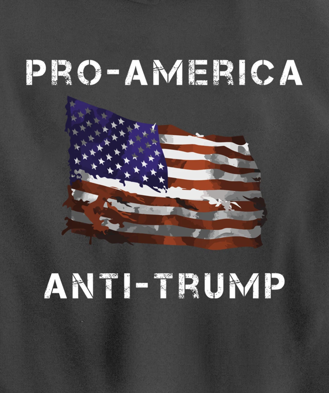 Pro-America Anti-Trump American USA Flag Pullover Hoodie