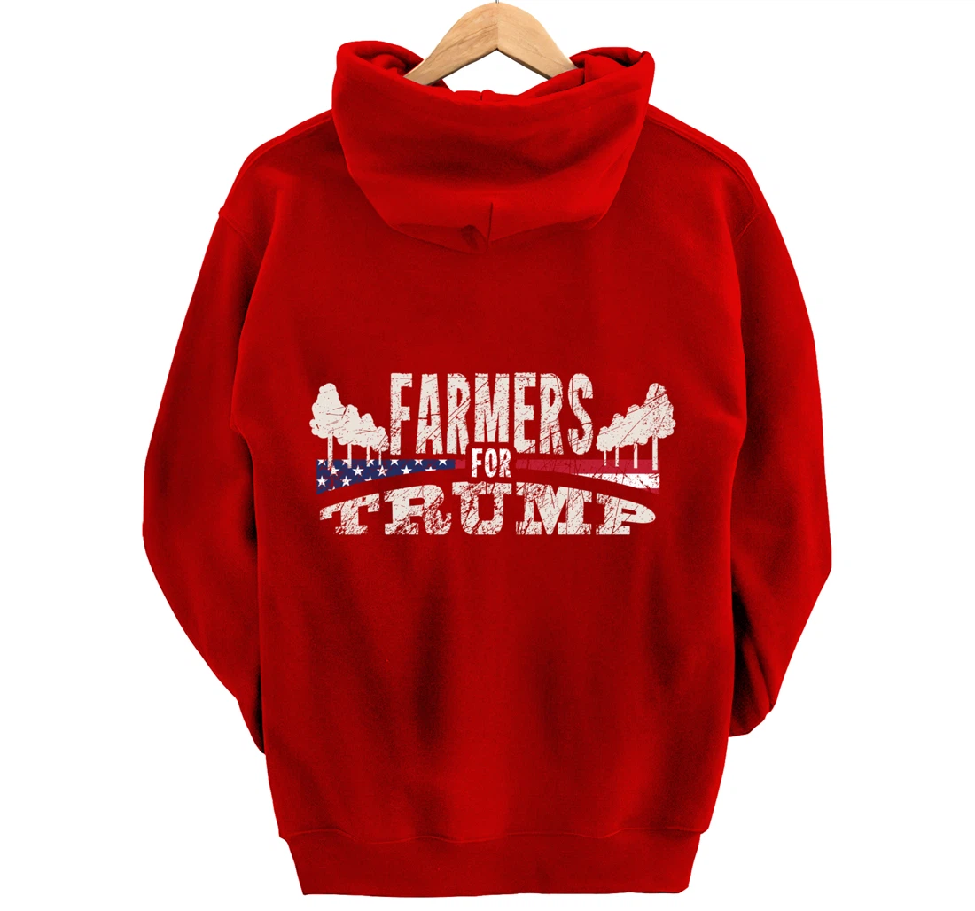 Pride USA Flag Reelection Donald Trump Farming & Farmer Pullover Hoodie
