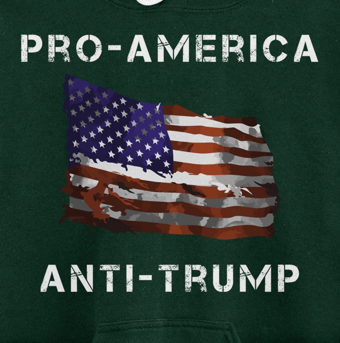 Pro-America Anti-Trump American USA Flag Pullover Hoodie