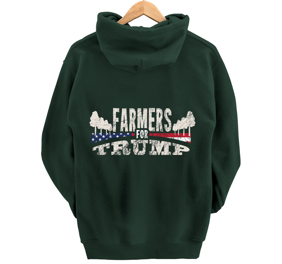 Pride USA Flag Reelection Donald Trump Farming & Farmer Pullover Hoodie