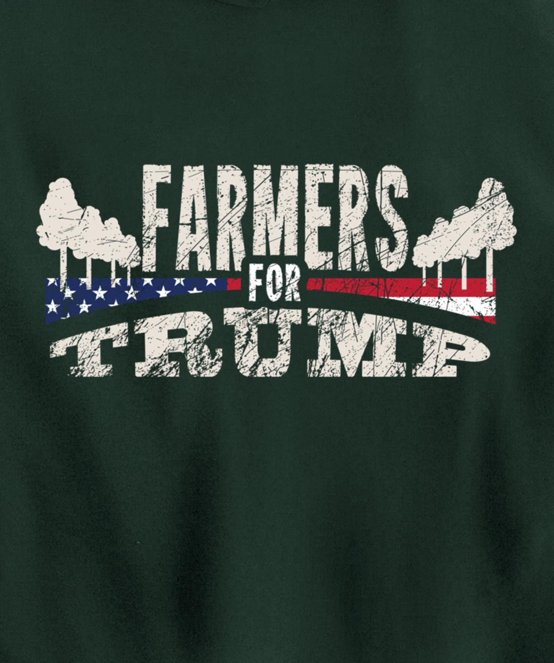 Pride USA Flag Reelection Donald Trump Farming & Farmer Pullover Hoodie