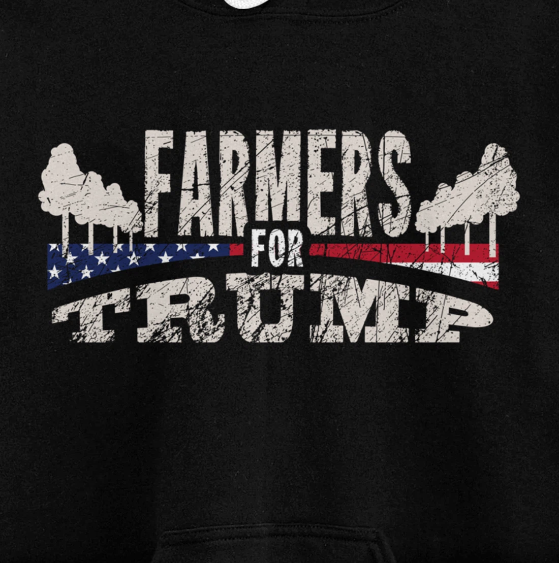 Pride USA Flag Reelection Donald Trump Farming & Farmer Pullover Hoodie