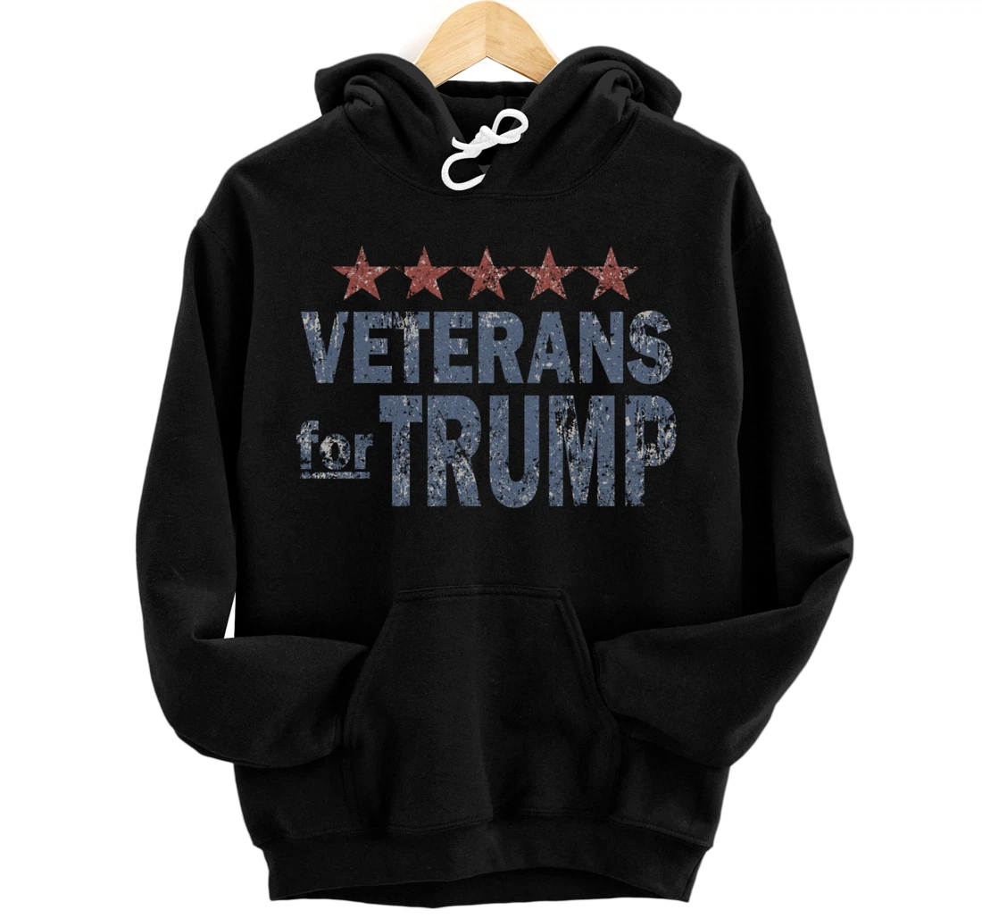 Distressed Veterans for Trump Pullover Hoodie