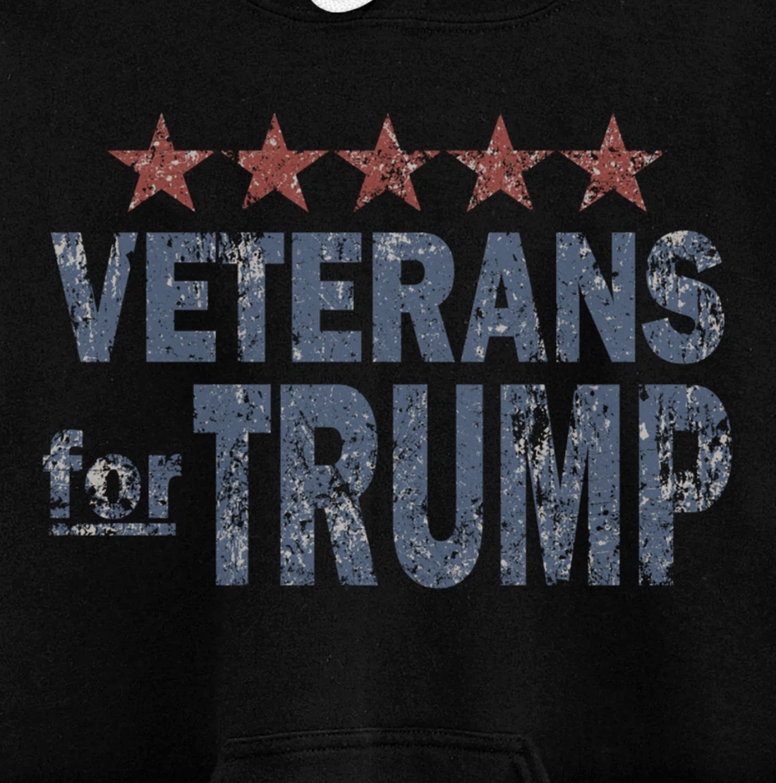 Distressed Veterans for Trump Pullover Hoodie
