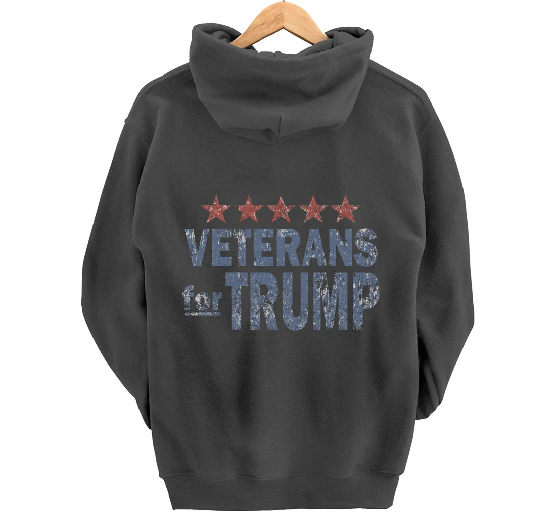Distressed Veterans for Trump Pullover Hoodie