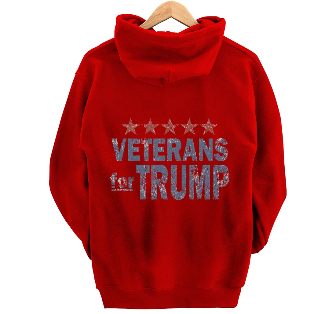 Distressed Veterans for Trump Pullover Hoodie