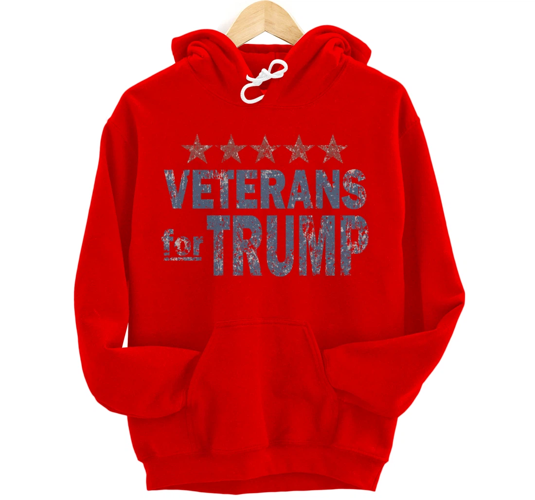 Distressed Veterans for Trump Pullover Hoodie