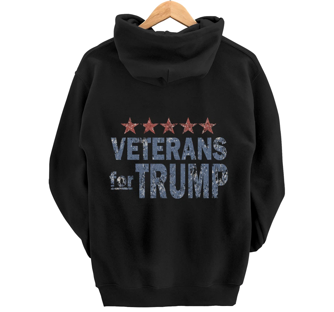 Distressed Veterans for Trump Pullover Hoodie
