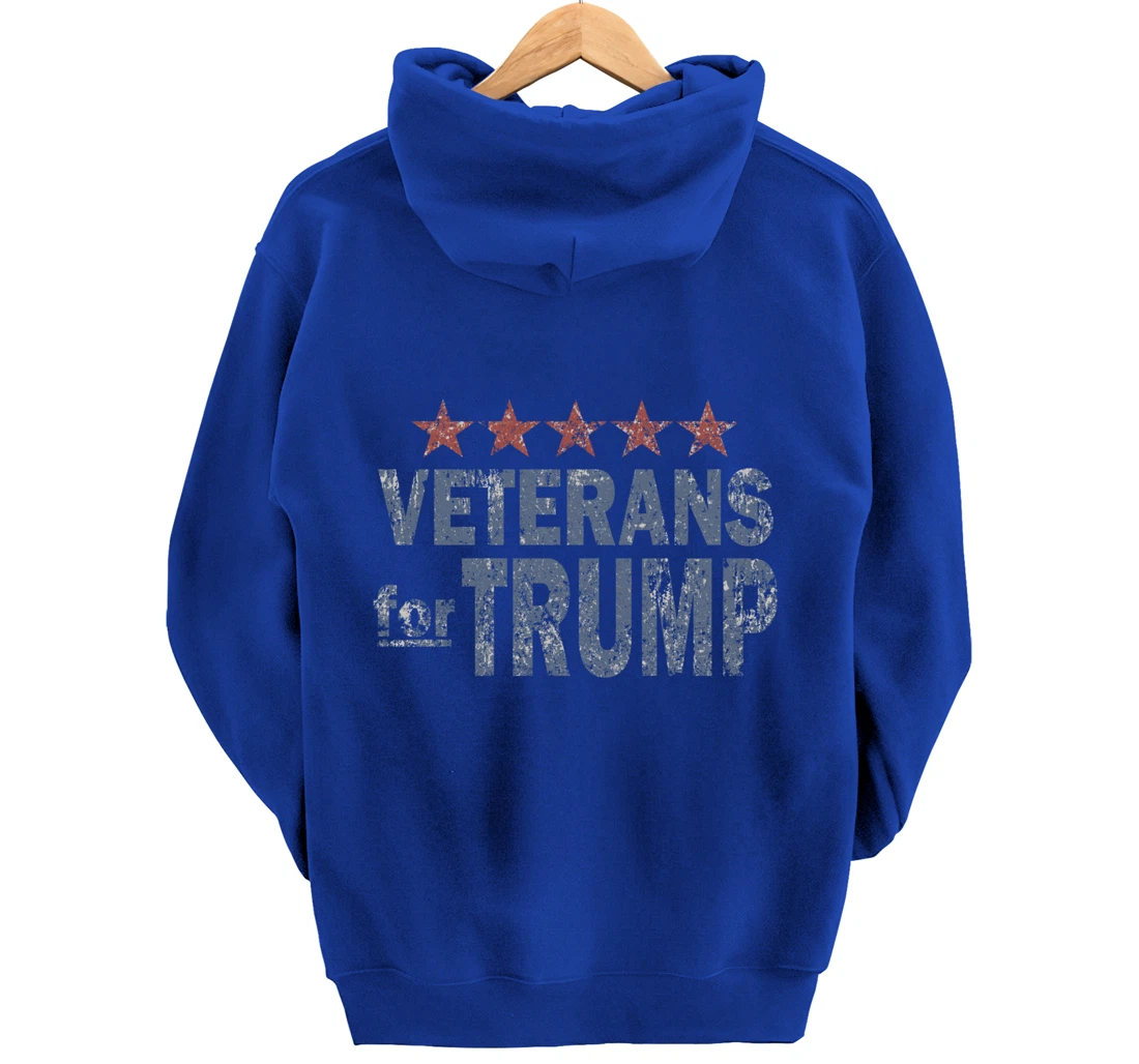 Distressed Veterans for Trump Pullover Hoodie
