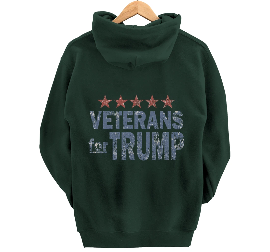 Distressed Veterans for Trump Pullover Hoodie