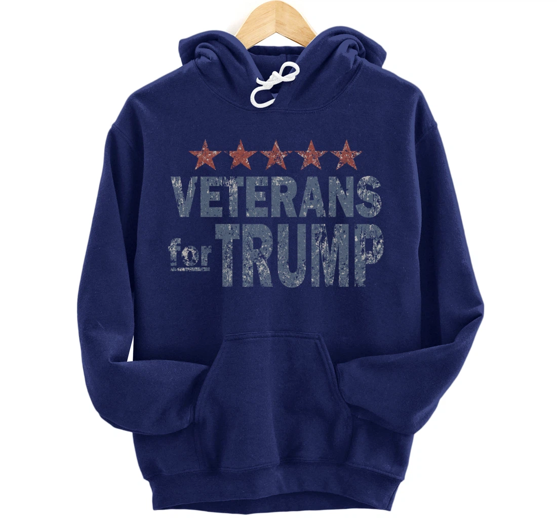 Distressed Veterans for Trump Pullover Hoodie