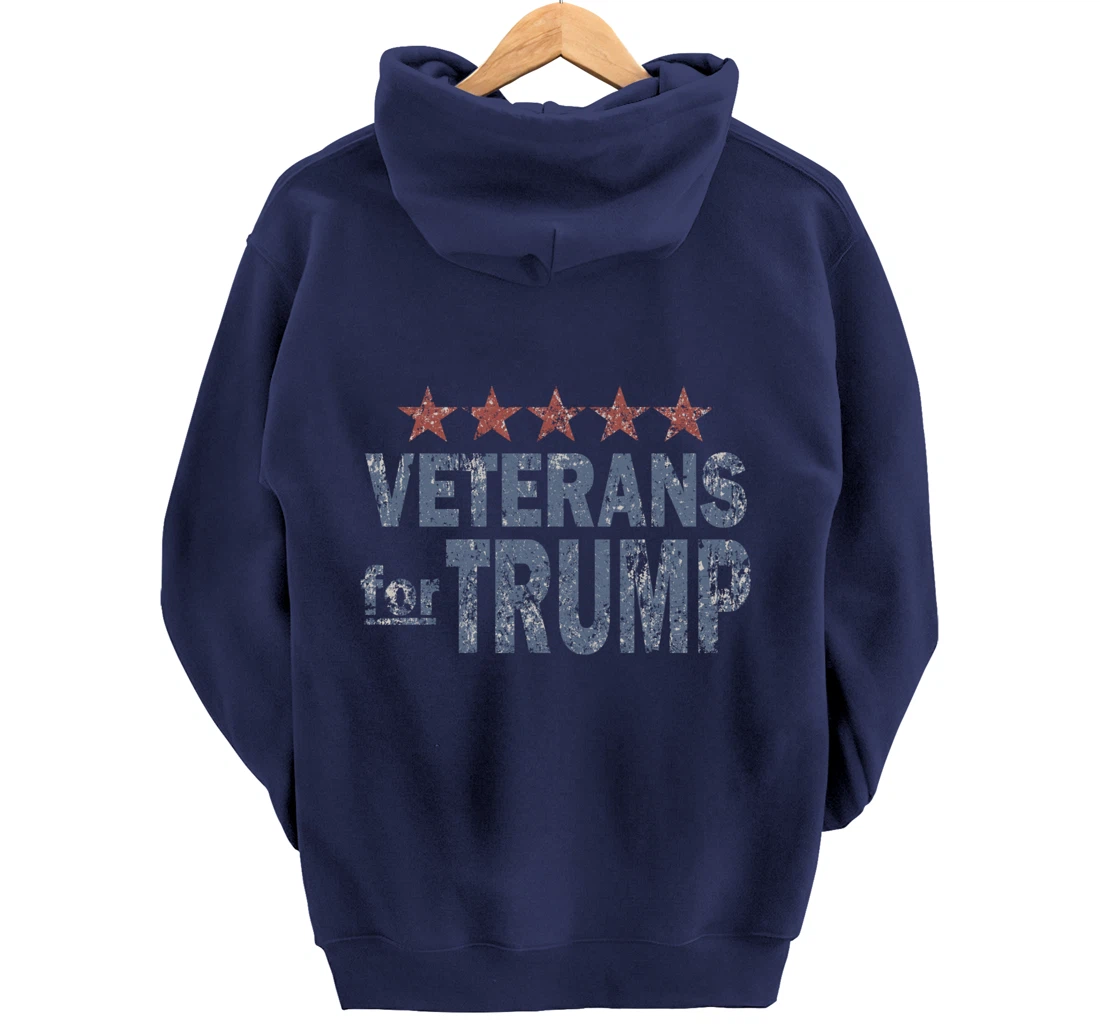 Distressed Veterans for Trump Pullover Hoodie