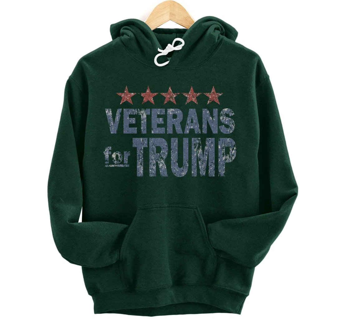 Distressed Veterans for Trump Pullover Hoodie