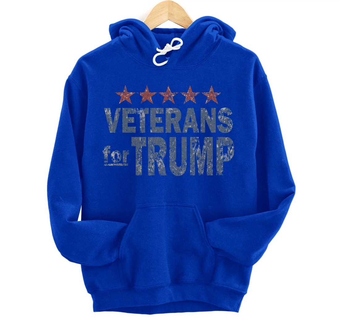 Distressed Veterans for Trump Pullover Hoodie