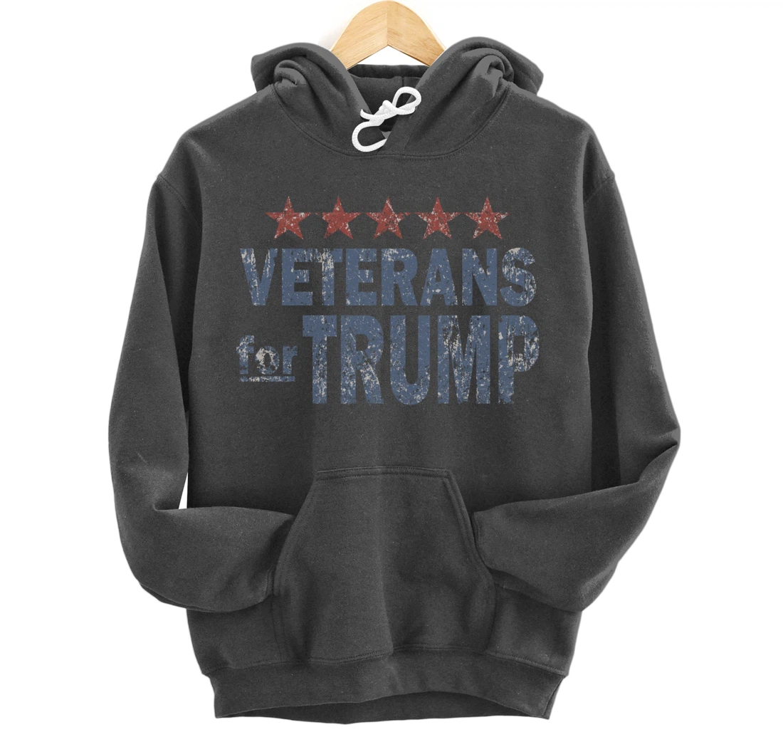 Distressed Veterans for Trump Pullover Hoodie