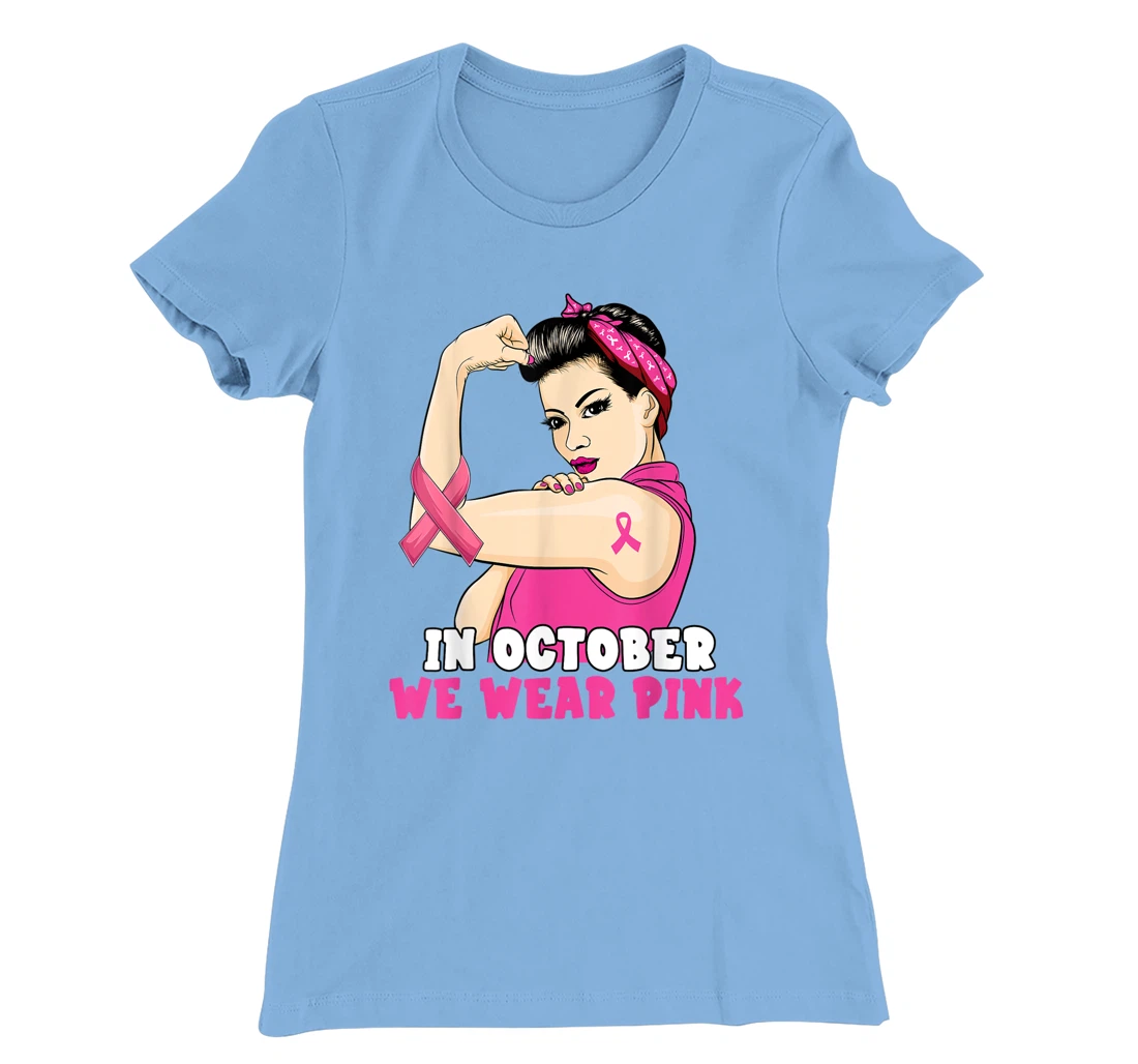 Hand In October We Wear Pink Breast Cancer Awareness Month T-Shirt, Kid T-Shirt and Women T-Shirt