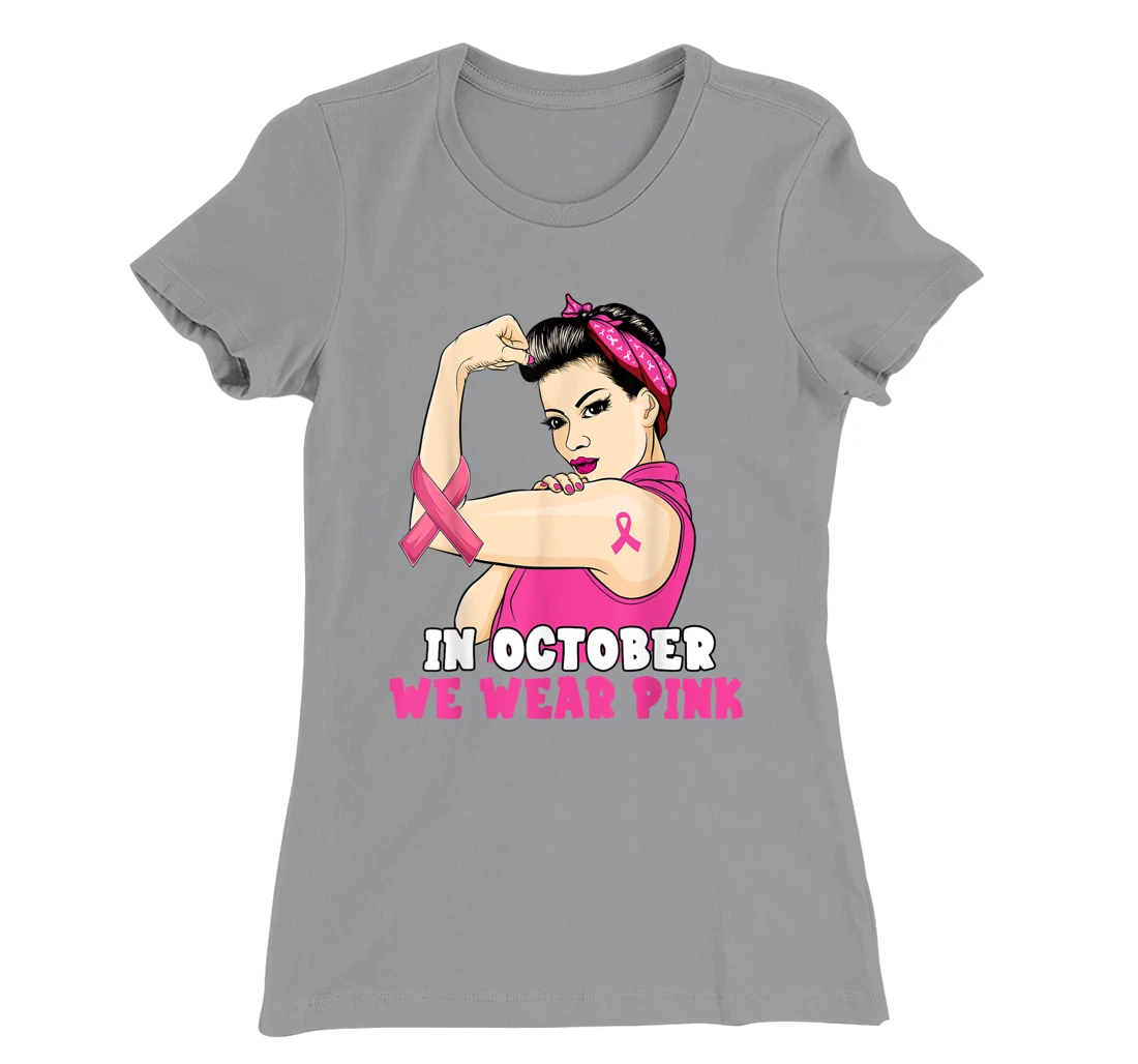 Hand In October We Wear Pink Breast Cancer Awareness Month T-Shirt, Kid T-Shirt and Women T-Shirt