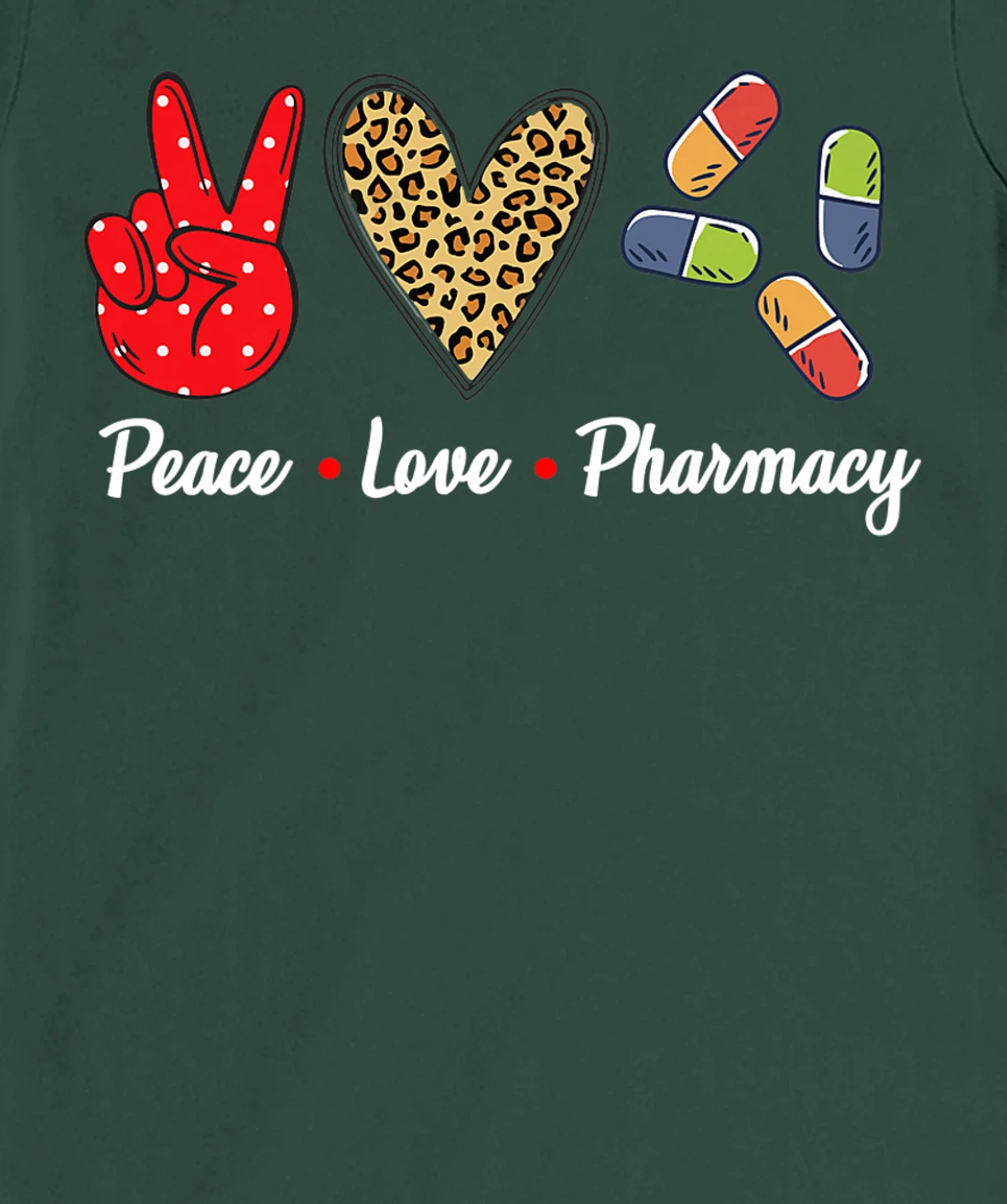Peace Love Pharmacy Funny Pharmacy Technician T-Shirt, Women T-Shirt