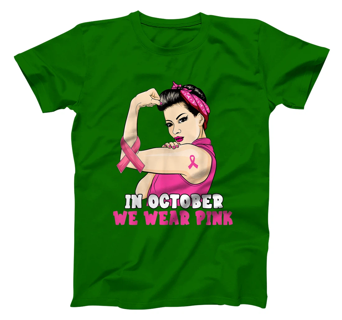 Hand In October We Wear Pink Breast Cancer Awareness Month T-Shirt, Kid T-Shirt and Women T-Shirt