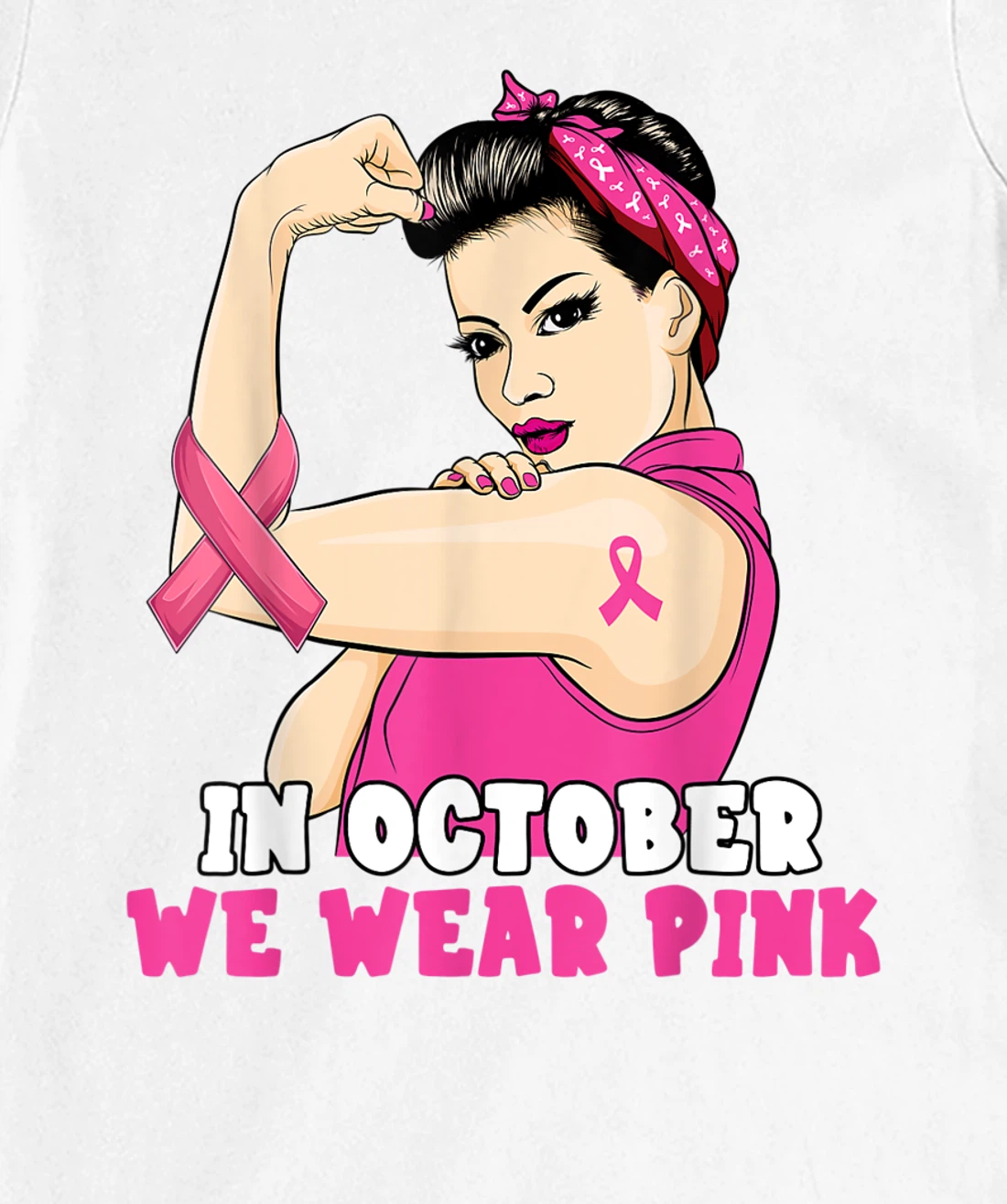 Hand In October We Wear Pink Breast Cancer Awareness Month T-Shirt, Kid T-Shirt and Women T-Shirt