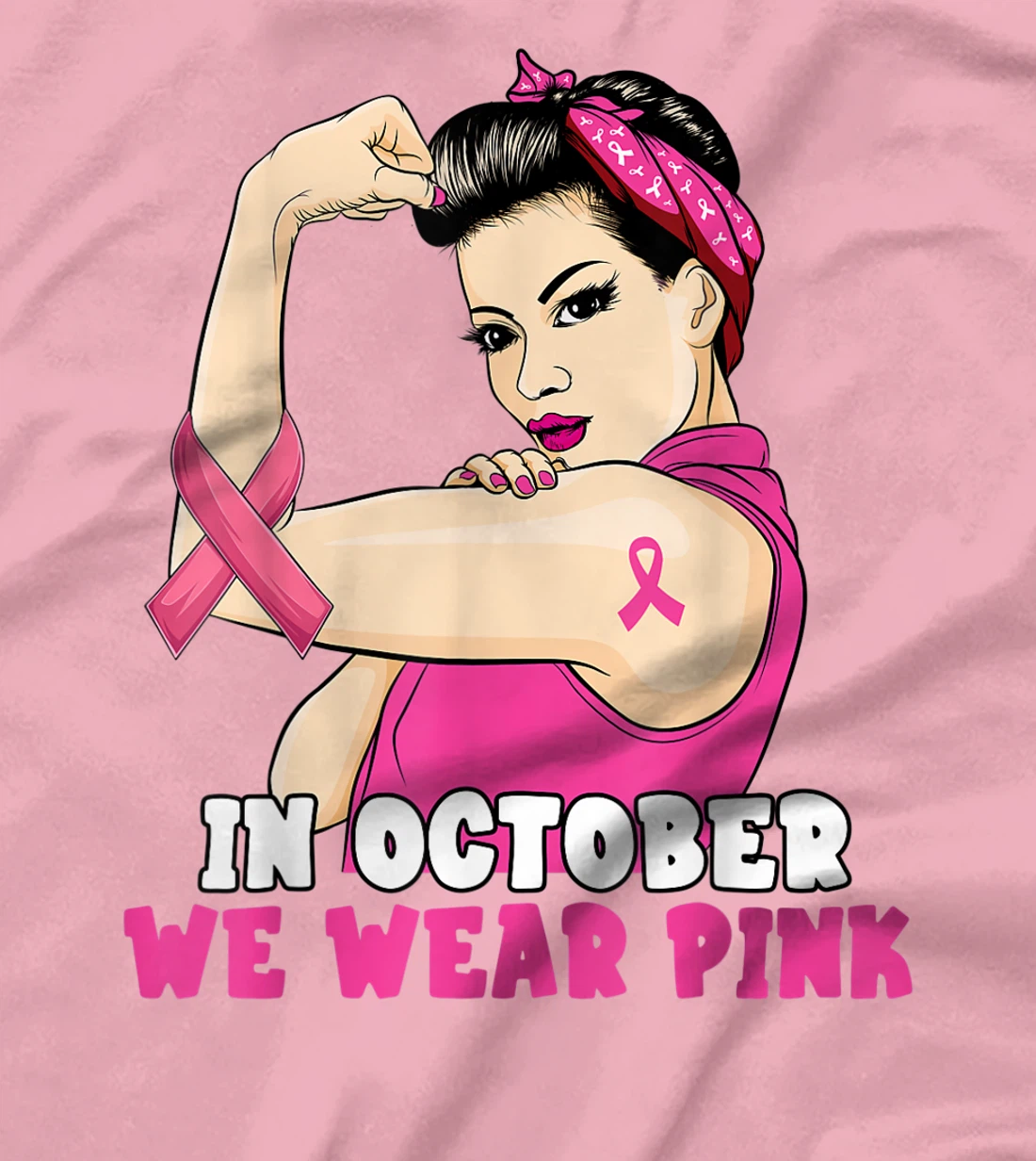 Hand In October We Wear Pink Breast Cancer Awareness Month T-Shirt, Kid T-Shirt and Women T-Shirt