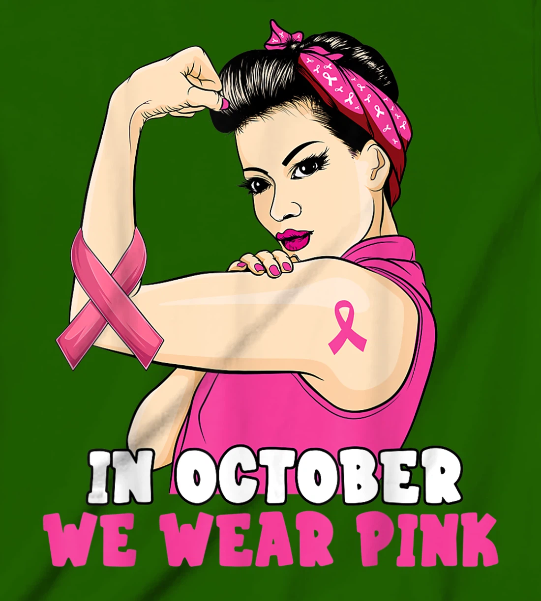 Hand In October We Wear Pink Breast Cancer Awareness Month T-Shirt, Kid T-Shirt and Women T-Shirt