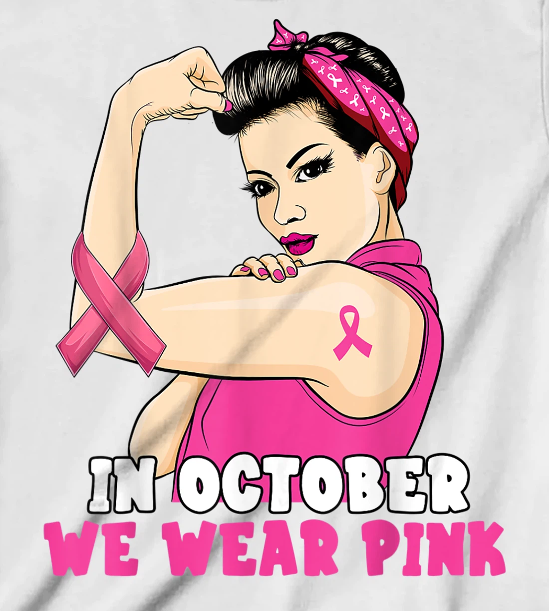 Hand In October We Wear Pink Breast Cancer Awareness Month T-Shirt, Kid T-Shirt and Women T-Shirt