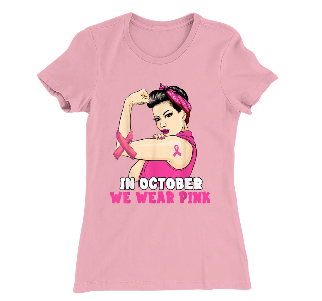 Hand In October We Wear Pink Breast Cancer Awareness Month T-Shirt, Kid T-Shirt and Women T-Shirt