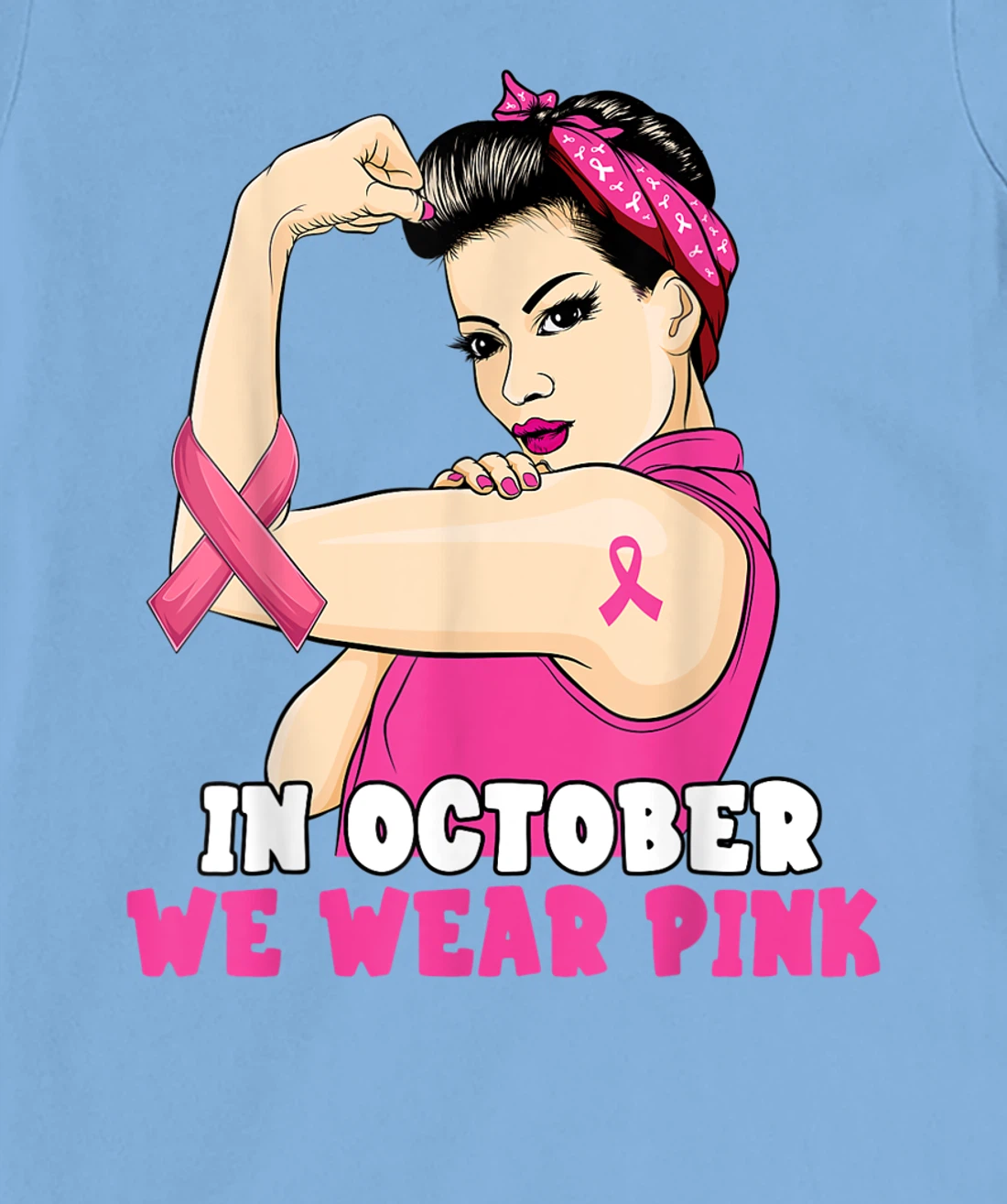 Hand In October We Wear Pink Breast Cancer Awareness Month T-Shirt, Kid T-Shirt and Women T-Shirt