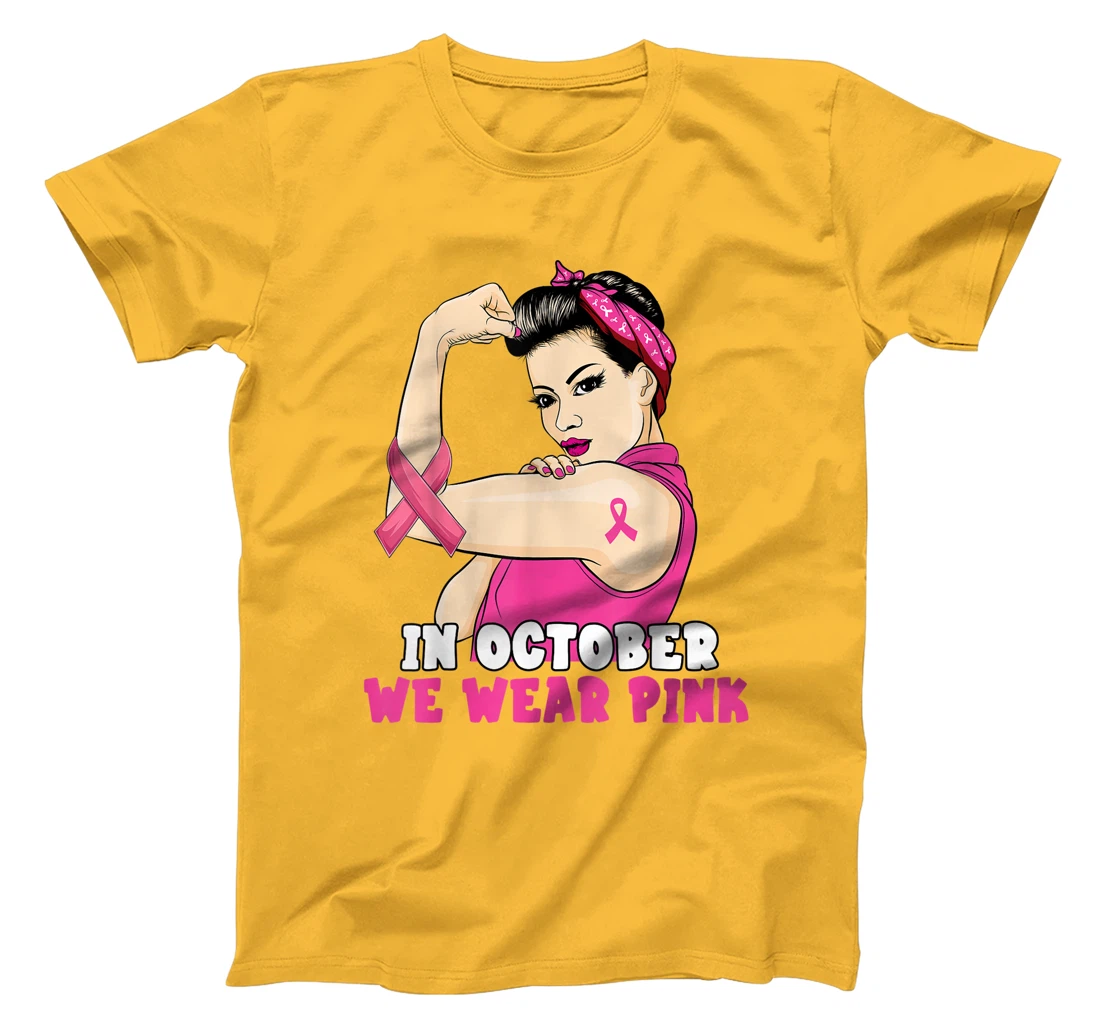 Hand In October We Wear Pink Breast Cancer Awareness Month T-Shirt, Kid T-Shirt and Women T-Shirt