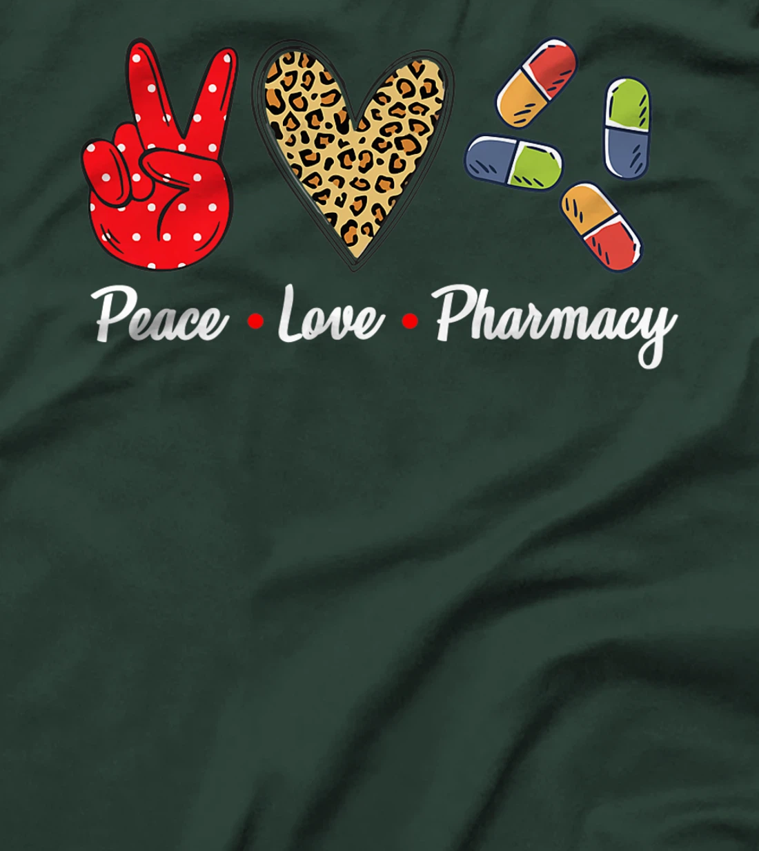 Peace Love Pharmacy Funny Pharmacy Technician T-Shirt, Women T-Shirt