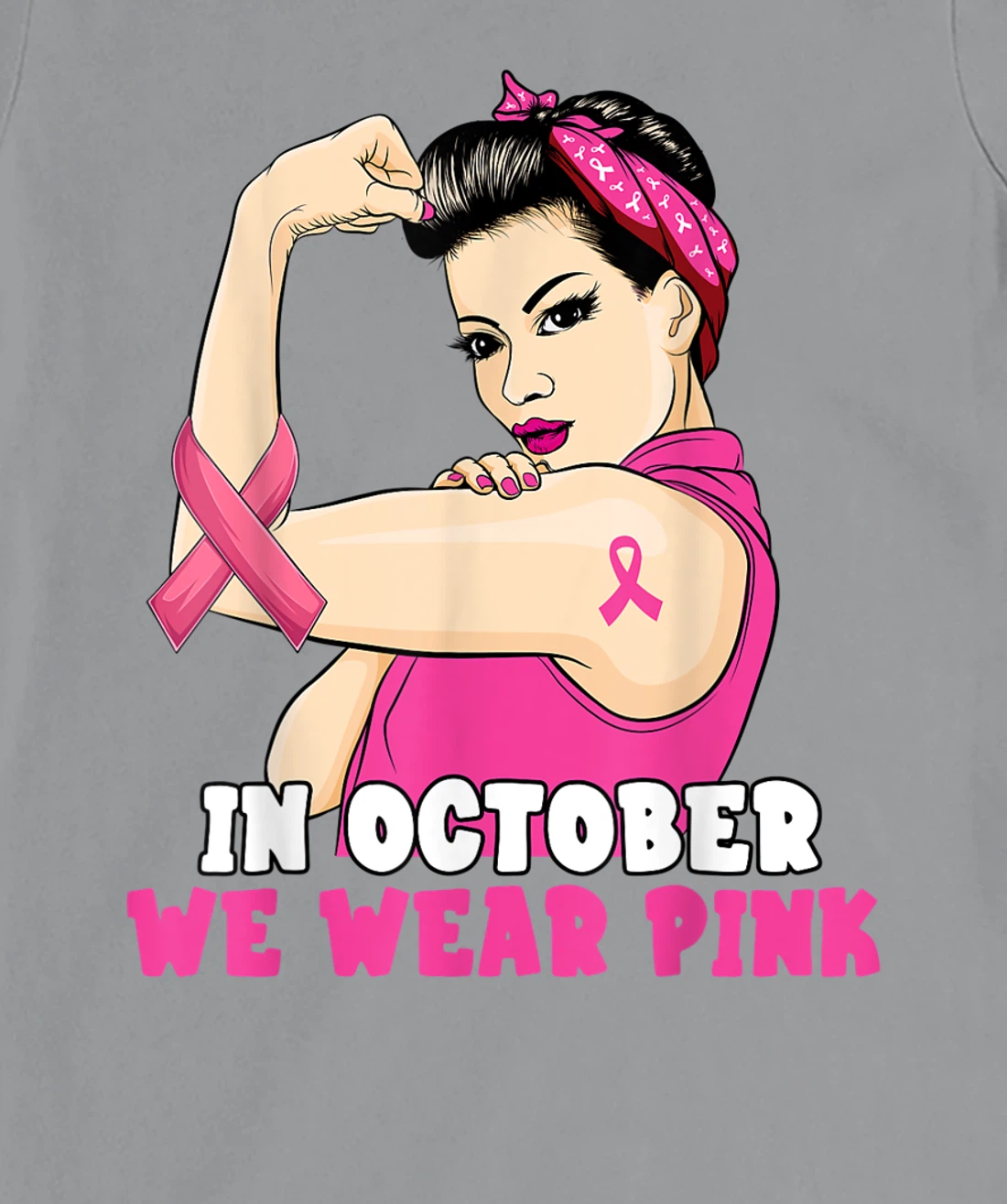 Hand In October We Wear Pink Breast Cancer Awareness Month T-Shirt, Kid T-Shirt and Women T-Shirt