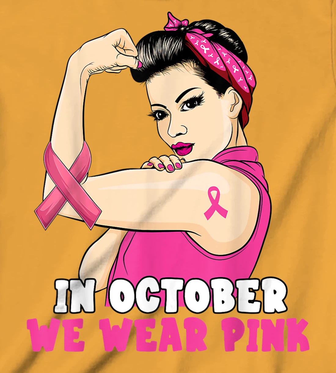 Hand In October We Wear Pink Breast Cancer Awareness Month T-Shirt, Kid T-Shirt and Women T-Shirt