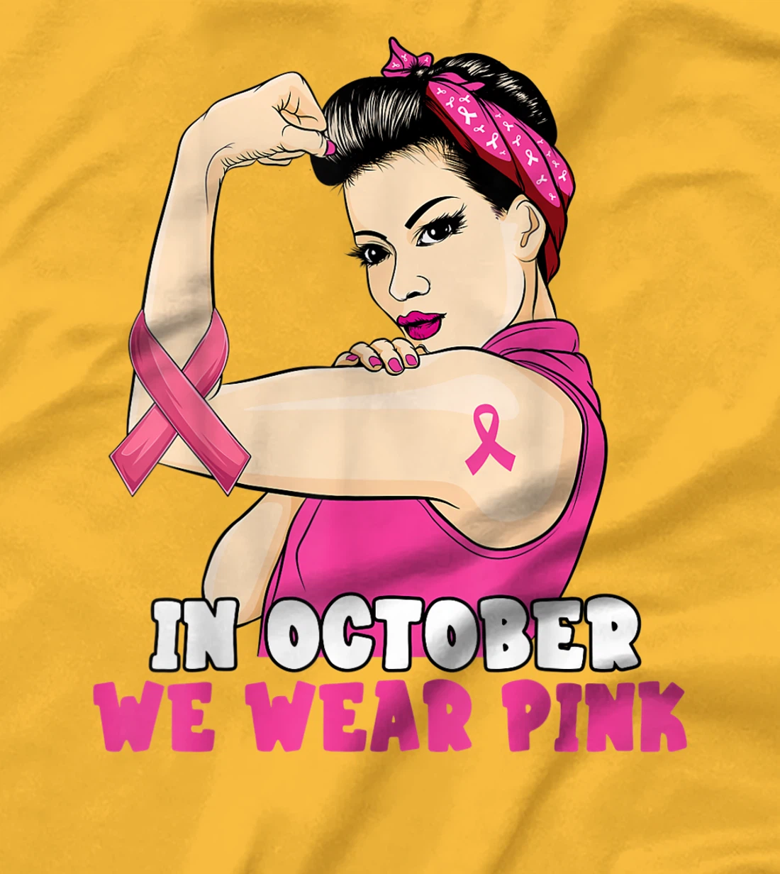 Hand In October We Wear Pink Breast Cancer Awareness Month T-Shirt, Kid T-Shirt and Women T-Shirt