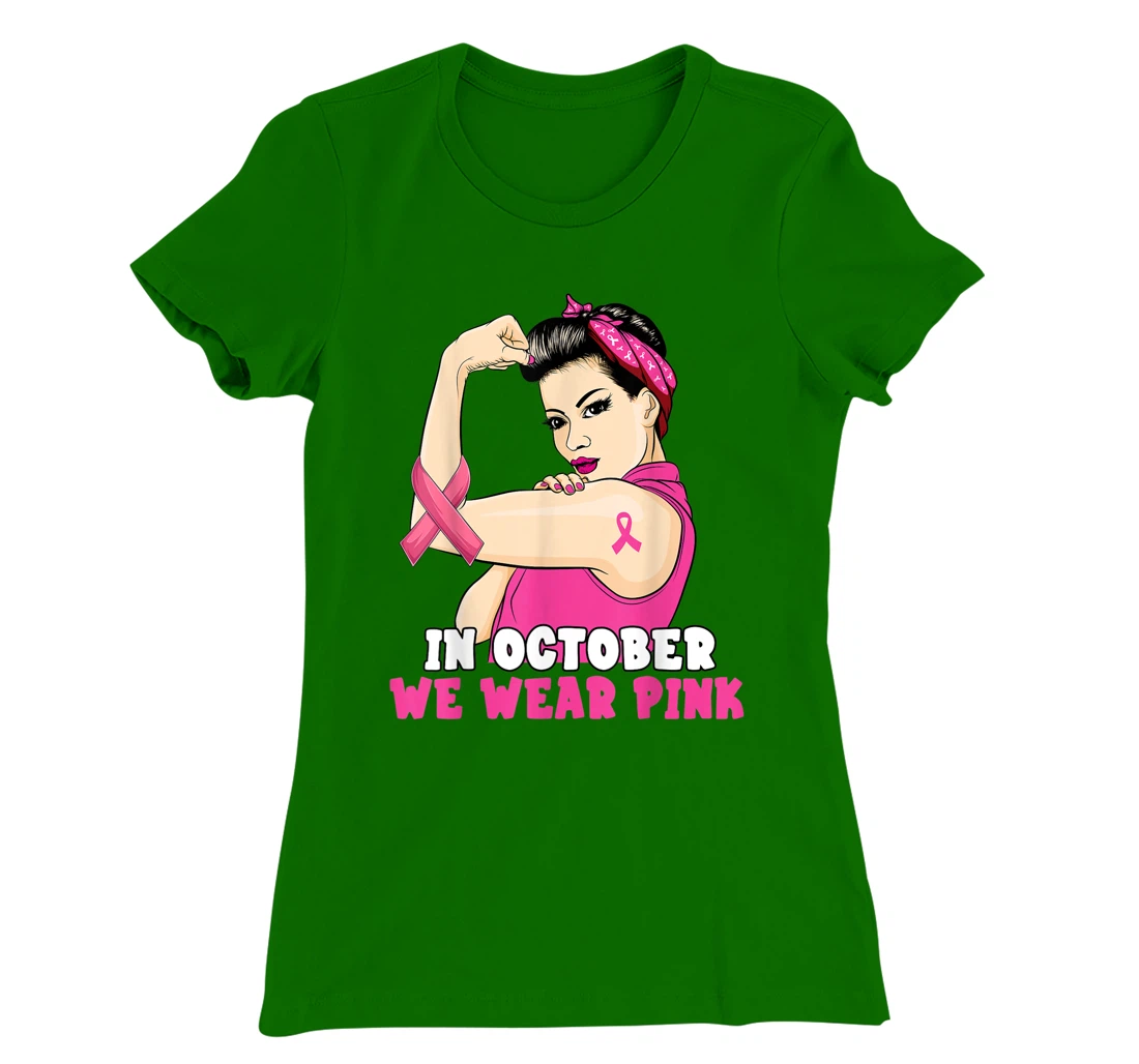 Hand In October We Wear Pink Breast Cancer Awareness Month T-Shirt, Kid T-Shirt and Women T-Shirt