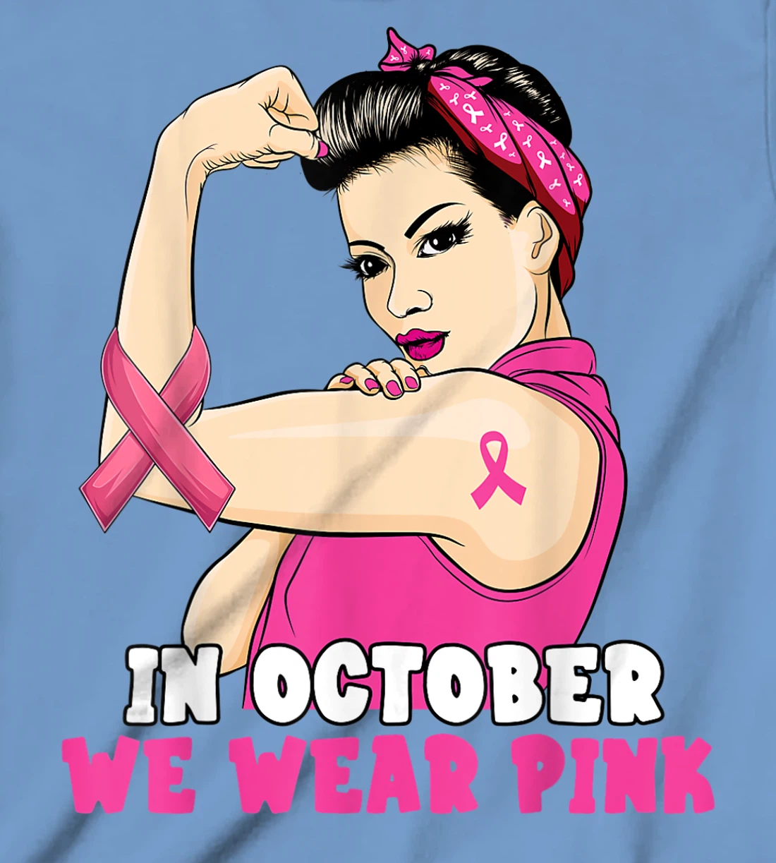 Hand In October We Wear Pink Breast Cancer Awareness Month T-Shirt, Kid T-Shirt and Women T-Shirt