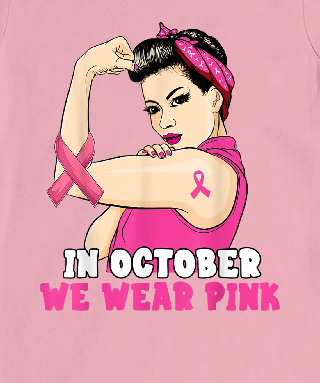 Hand In October We Wear Pink Breast Cancer Awareness Month T-Shirt, Kid T-Shirt and Women T-Shirt